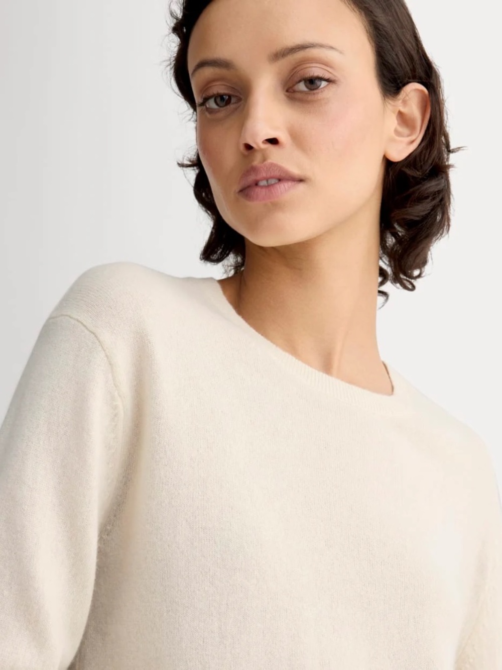 Everlane Cashmere Crewneck Sweater in Ivory